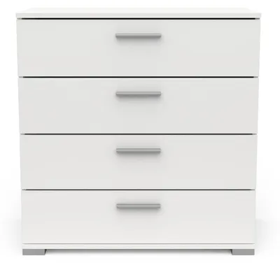 Image de CALICOSY - Commode 4 tiroirs blanc mat - L 79,7 cm