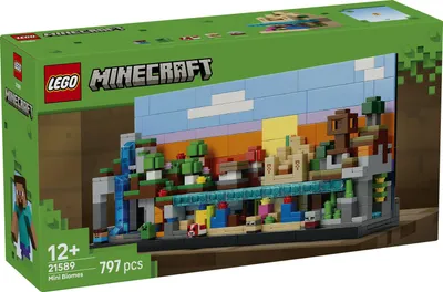 Productafbeelding van LEGO Minecraft Mini-Biome - DIY decoratieset - 3D-puzzel met 5 minifiguren - Creatieve speelset om te bouwen en te verzamelen - Cadeau voor gamers, jongens, meisjes en tieners vanaf 12 jaar - 21589