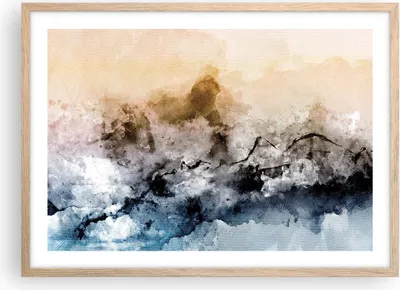 Produktbild von Gerahmtes Poster - Rahmen in heller Eiche - Abstraktion Wolken Berge - 70x50 cm - Wand Bild - Wanddeko - Wandbilder - Kunstposter - Wandposter - Bilderrahmen - Bilder - Kunstdruck - P2NAA70x50-4894