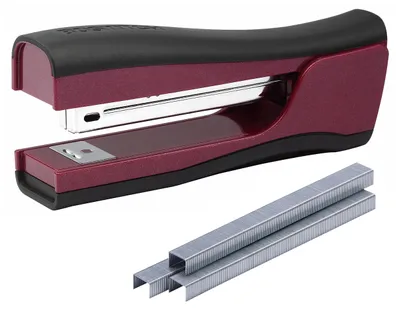 Image de Bostitch Dynamo, 20 agrafes, couleur magenta, agrafeuse standard, ouverture supérieure, système intégré