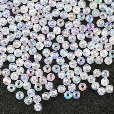 Immagine prodotto di Perline in plastica da 8 mm, perline rotonde bianche in acrilico per gioielli
