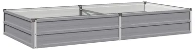 Productafbeelding van Verhoogde tuinbak voor in de tuin, grijs, 160 x 80 x 24 cm, gemaakt van verzinkt staal