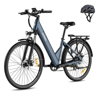 Produktbild von City Elektrofahrrad Rostfreie Aluminiumlegierung 36 V 15 Ah 540 Wh bis zu 90 - 110 km E Bike 27,5 Zoll Wasserdicht IP54 mit 7 Gang und App, Blau