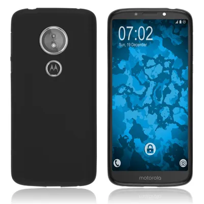 Produktbild von PhoneNatic Case kompatibel mit Motorola Moto E5 (5th Gen) - schwarz Silikon Hülle matt Cover