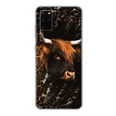Produktbild von MuchoWow® Handyhülle Schutzhülle Hülle für Samsung Galaxy S20 Plus Schottischer Highlander - Pantherdruck - Schwarz Silikon Softcase Handy Hülle - Hartschale