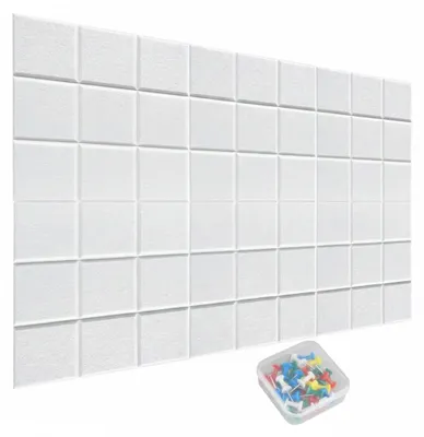 Produktbild von Pinnwand 6 Stück - Kork/Filz - 30 x 30 cm - Wandpinnwand - Reißnägel - DIY Wanddekoration - Wandtafel