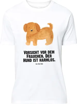 Produktbild von Mr. & Mrs. Panda Größe L T-Shirt Hund Flauschig - Weiß - Geschenk, Sprüche, Tshirt, Niedlich, Hunde, Witzig, mit Spruch, Hundeliebe, Shirt