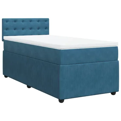 Produktbild von Boxspringbett mit Matratze Blau 80x200 cm Samt