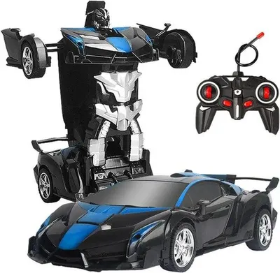 Obrázok produktu pre RC auto robot 2 v 1 Čierne diaľkové ovládanie drift svetlá zvuk