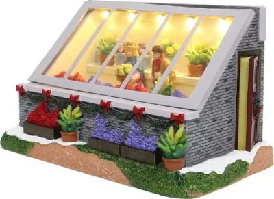 Produktbild von Altmodisches Gewächshaus mit LED Polyresin 21 cm Santaville