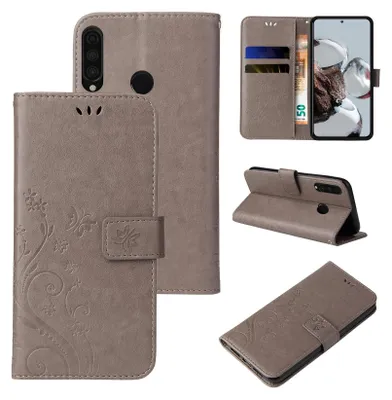Collage of images showing a flip phone case from different angles and in use.