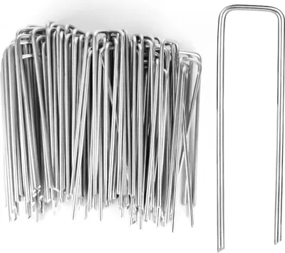 Produktbild von 100er-Pack Gartenpfähle 100 x 40 x 2,2 mm, verzinkter Stahl, U-förmig, robuste Bodenverankerung, professionell