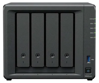 Produktbild von Synology DiskStation DS925NEO+ NAS & Speicherserver Kompakt Ryzen Embedded V1500B 4 GB DDR4 0 TB DSM Schwarz