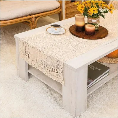 Obrázok produktu pre Obrus, Ažurový obrus, Háčkovaný, Krémový, Iness 40x140
