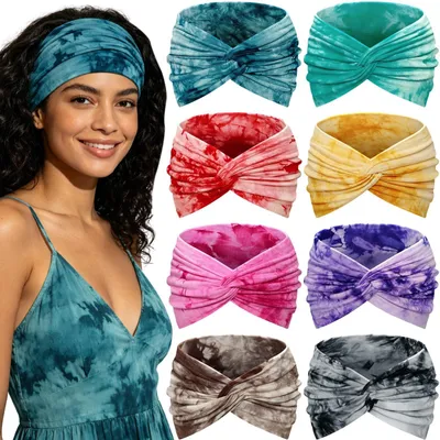 Image de Lot de 8 bandeaux pour cheveux pour femmes, style bohème