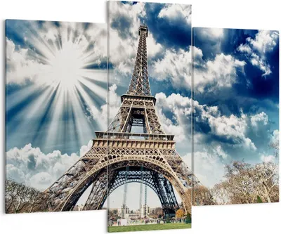 Produktbild von Bild auf Leinwand - Leinwandbild - Architektur gebäude stadt eiffel - 130x100cm - Wand Bild - Wanddeko - Leinwanddruck - Bilder - Kunstdruck - Leinwand bilder - Wandkunst - CB130x100-2435