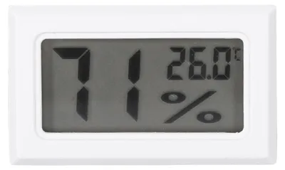 Zdjęcie produktu dla Cyfrowy higrometr LCD, termometr wewnętrzny, monitor wilgotności powietrza do domu, biura, szklarni (biały)