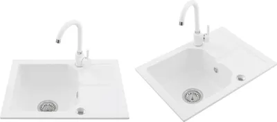 Obrázek produktu pro Kuchyňský granitový dřez Bergström Vestavný dřez 600x435mm výběr barvy, barva:bílá