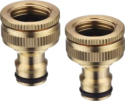 Produktbild von Messing Hahnanschlussstš¹ck fš¹r 1/2" & 3/4" Wasserh?hne, 2-in-1 Gartenschlauch Wasserhahn Anschluss fš¹r Home Yard/Waschmaschine Gewinde Wasserhahn