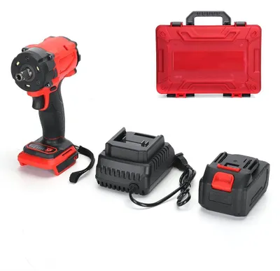 Immagine prodotto di Avvitatore a impatto a batteria - Attacco quadrato da 1,27 cm (1/2 pollice) - Coppia di 350 Nm - Motore brushless da 21 V - Per il fai-da-te - 1 batteria inclusa