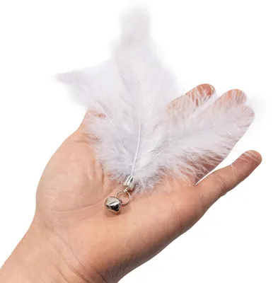 Produktbild von Spielanhänger · Spielzubehör für Katzenangel · Feder mit Glöckchen · grau