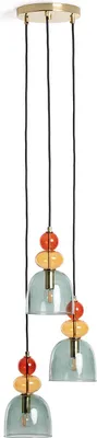 Produktbild von Pendelleuchte Metall und Glas Tri Baudelaire Grün