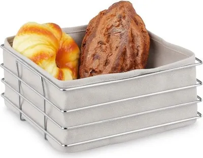 Immagine prodotto di Cestino per il pane in metallo con rivestimento in tessuto