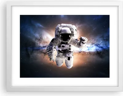 Produktbild von Gerahmtes Poster - Weißer Rahmen - Astronaut Erde Raum - 40x30 cm - Wand Bild - Wanddeko - Wandbilder - Kunstposter - Wandposter - Bilderrahmen - Bilder - Kunstdruck - Wandbild - P2WAA40x30-2848