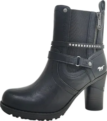 Image de Bottines noires Mustang pour femmes, style décontracté