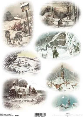 Immagine prodotto di ITD carta di riso per decoupage, R993 viste d'inverno