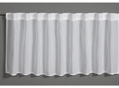 Bistrogardine mit Schlaufen, Voile Jacquard, 140x45 cm, weiß