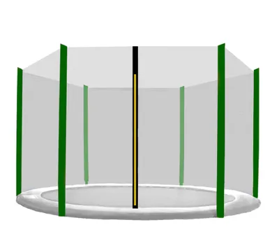 Produktbild von INLEA Außen-Sicherheitsnetz für Trampolin PREMIUM Jump mit einem Gesamtdurchmesser von 305 cm für 6 Stangen - Schwarz/Dunkelgrün