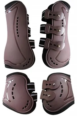 Gamaschen & Stollenschutz, 4er-Set, PU/Neopren, L, braun
