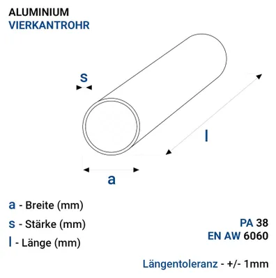 Produktbild von Alu Profil Rundrohr Aluminiumrohr 20x1mm fi 20 10cm + Zuschnitt nach Maß