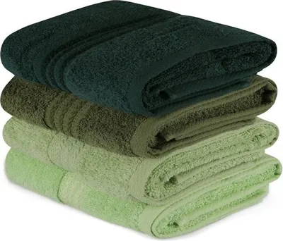 Immagine prodotto di Set di 4 asciugamani, 50 x 90 cm, 100% cotone, verde