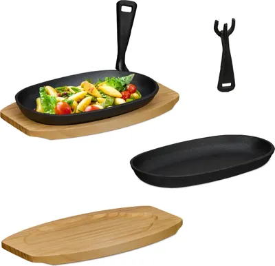 Produktbild von relaxdays Servierpfanne Holzuntersetzer 2er Set