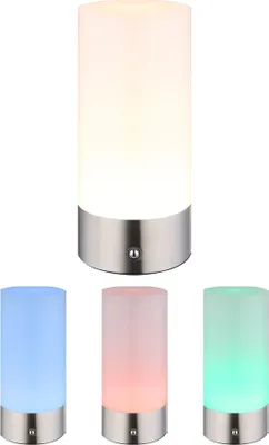 Image de Lampe de table LED RGB, extérieur, variateur tactile, batterie, IP44, H 19 cm