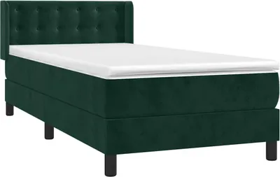 Obrázek produktu pro vidaXL Postel Boxspring s matrací Dark Green 90x200 cm Velvet