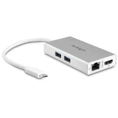 Produktbild von StarTech.com USB-C Multiport Adapter DKT30CHPDW 4K HDMI GbE 60W PD