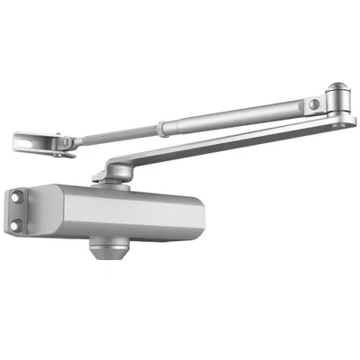 Obrázek produktu pro Automatický zavírač dveří - Hydraulický tyčový zavírač dveří pro dveře do hmotnosti 85 kg - Hliníkový odlitek - Stříbrná barva