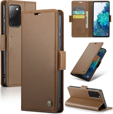 Produktbild von Galaxy S20 FE Hülle, Leder Brieftasche Kartenfach Schutzhülle mit Standfunktion für Samsung Galaxy S20 FE Braun