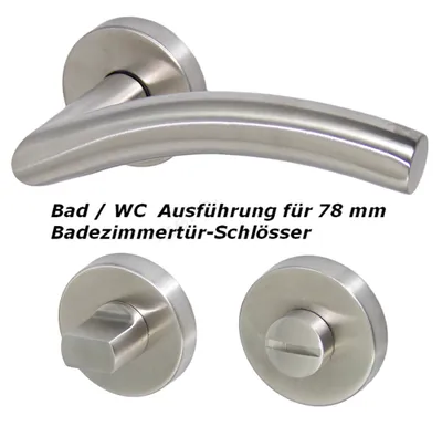 Produktbild von Edelstahl Türbeschlag Kurt R WC Türklinke Türgriffe Türdrücker