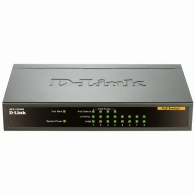 Zdjęcie produktu dla D-Link DES-1008PA, Nie zarządzany, Fast Ethernet (10/100), Pełny dupleks, Obsługa PoE