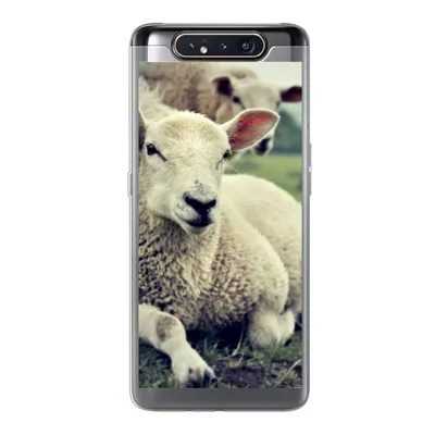 Produktbild von MuchoWow® Handyhülle Schutzhülle Hülle für Samsung Galaxy A80 Schaf - Lamm - Gras Silikon Softcase Handy Hülle - Schutzdeckel