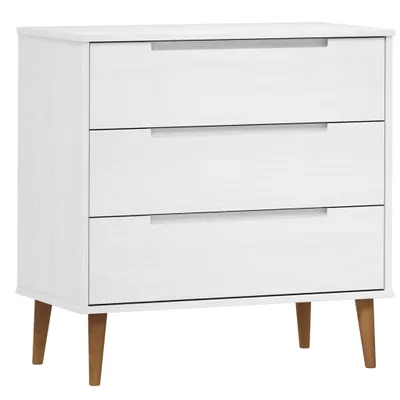 Obrázok produktu pre vidaXL Zásuvková skrinka MOLDE biela 80x40x80 cm Masívne borovicové drevo