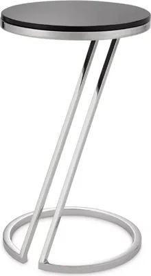 Produktbild von Casa Padrino Luxus Beistelltisch Silber / Grau Ø 36 x H. 60 cm - Edelstahl Tisch mit Glasplatte - Wohnzimmer Möbel - Luxus Möbel - Luxus Einrichtung - Luxus Interior
