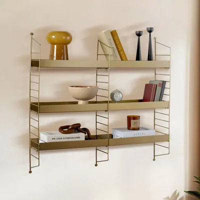 Immagine prodotto di Scurelle - Mensola, 98x21x100h cm oro, 3 Ripiani