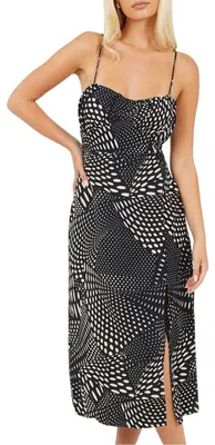 Produktbild von Brave Soul - Midikleid für Damen, Herzausschnitt GT36906 (34 DE) (Schwarz/Weiß)