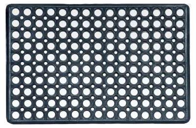 Produktbild von Wetterfeste Fußmatte schwarz Gummimatte - rutschfeste Türmatte 40x60cm - robuste Schmutzfangmatte für den Außenbereich