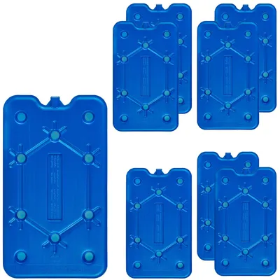 Produktbild von B  BigDean 8er Set Flache Kühlakkus je 400ml groß - 12h lange Kühlung - perfekt für Kühltasche & Kühlbox - 25 x 14 x 1,5 cm - Kühlelemente Kühlpacks